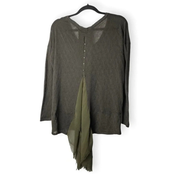 Free People New Romantics Green Long Sleeve Long Back  Button Up Back Pee… - Picture 2 of 10